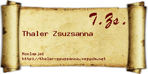 Thaler Zsuzsanna névjegykártya